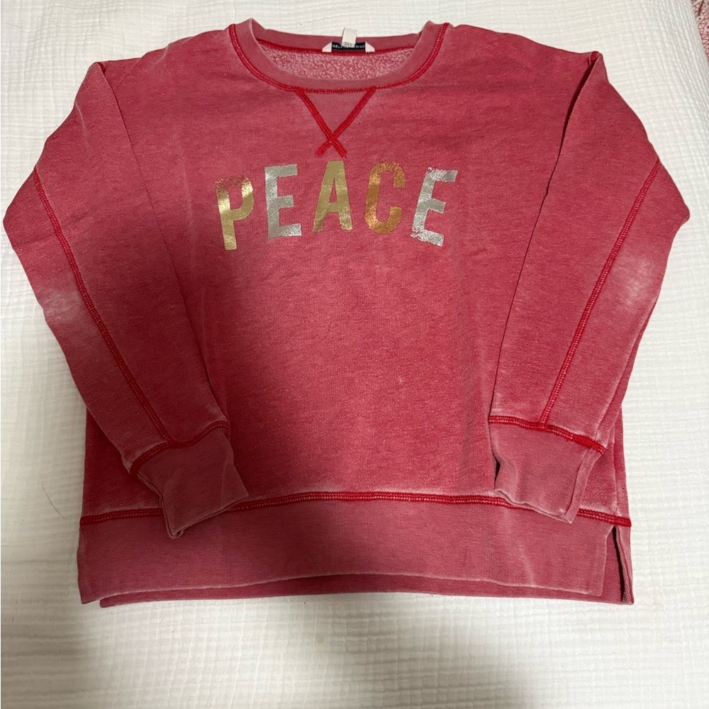 American Eagle Outfitters Red Sweatshirt with Peace Graphic